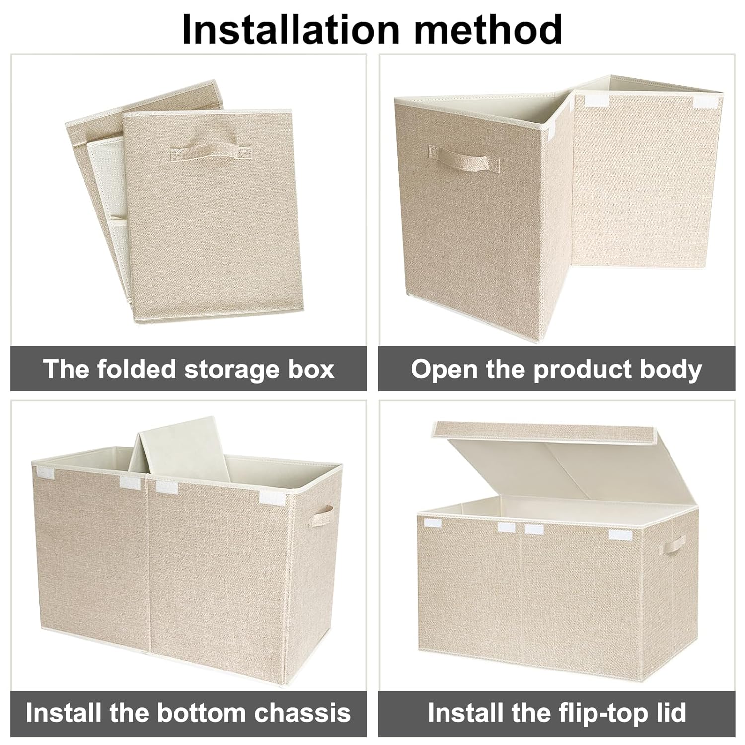VERONLY Caja grande de juguetes con tapa, cajas plegables para juguetes para niños, cestas organizadoras con asas para niños, niñas, guardería, sala