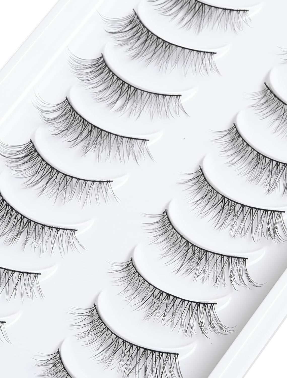 Pestañas cortas de aspecto natural, pestañas pequeñas, pestañas postizas cortas para principiantes, pestañas postizas de 0.433 in, 10 pares de
