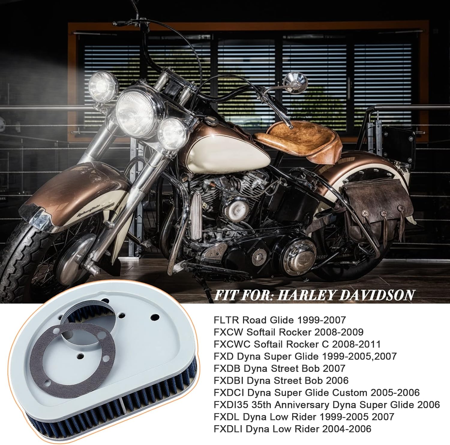 HD-1499 29461-99 Filtro de aire para Harley Davidson Road King 1999-2015 Electra Glide Dyna Street Heritage Softail Classic FatBoy Springer Softail
