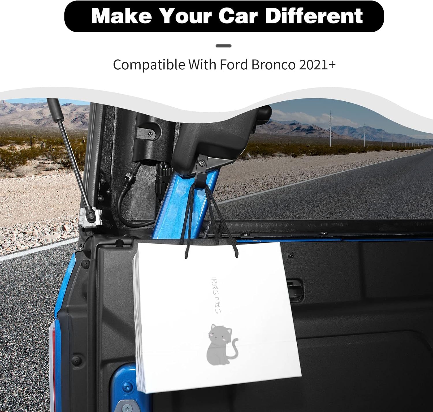 Para Ford Bronco – Gancho organizador para maletero para Ford Bronco 2021 2022 2023+ 2 puertas4 puertas (aleación de aluminio, 1 unidad)
