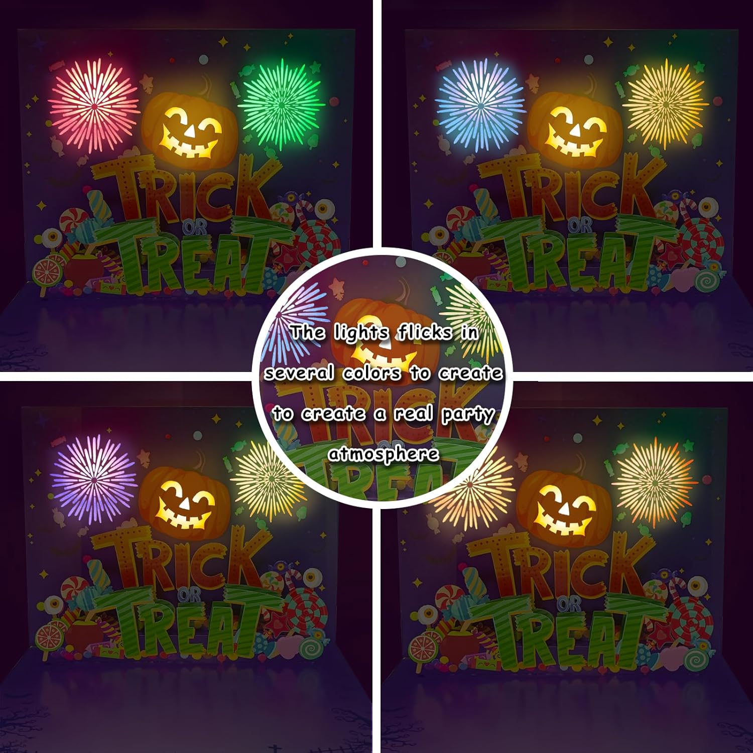Tarjeta de Halloween de calabaza desplegable 3D con luz y música, para niños, amigos, novio, novia, marido, él, mujeres, cráneo, fantasma, sobre