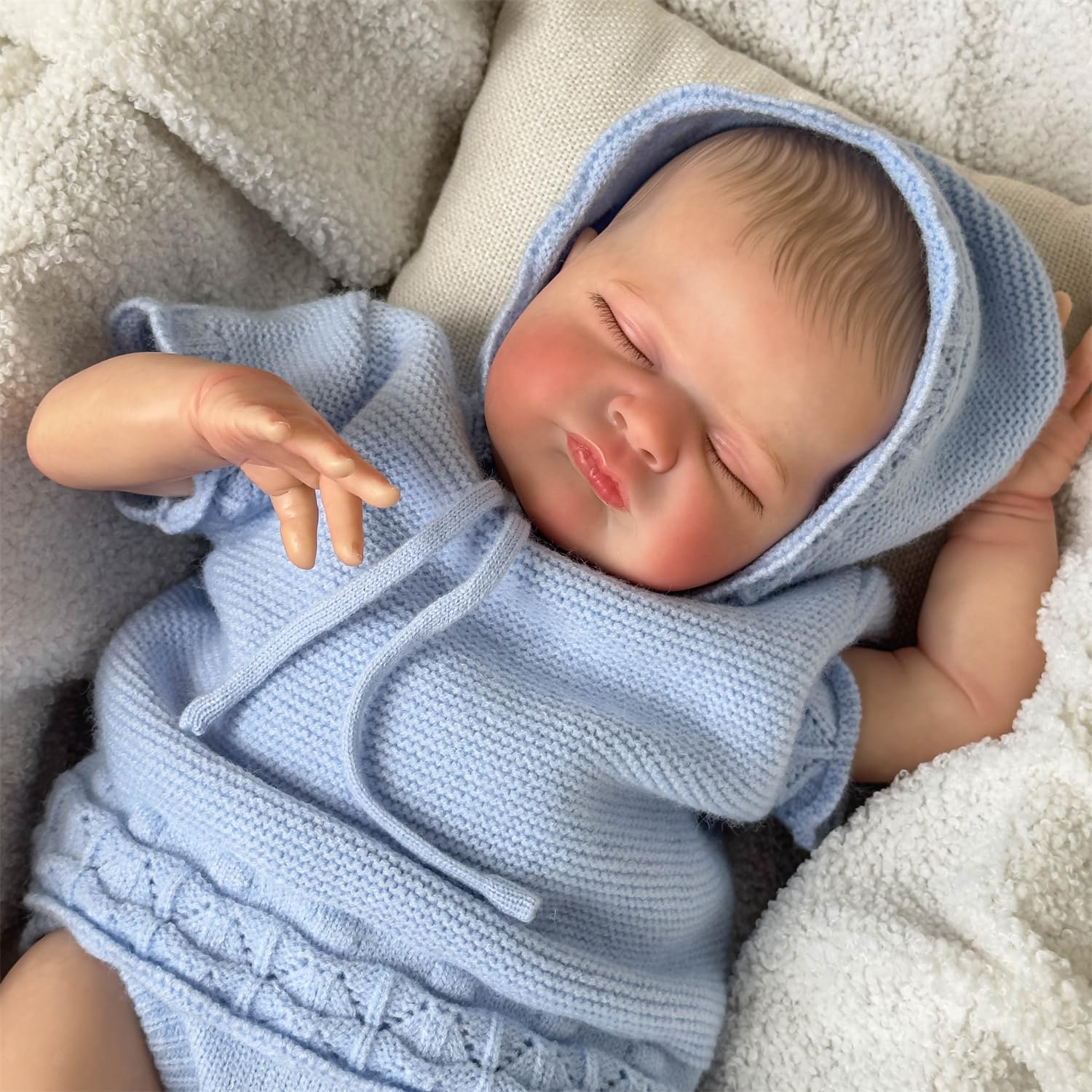 RXDOLL Sweet Sleeping – Muñecas de bebé recién nacido de 20 pulgadas, muñecas de bebé Reborn realistas de cuerpo suave y pesado que se ven reales,