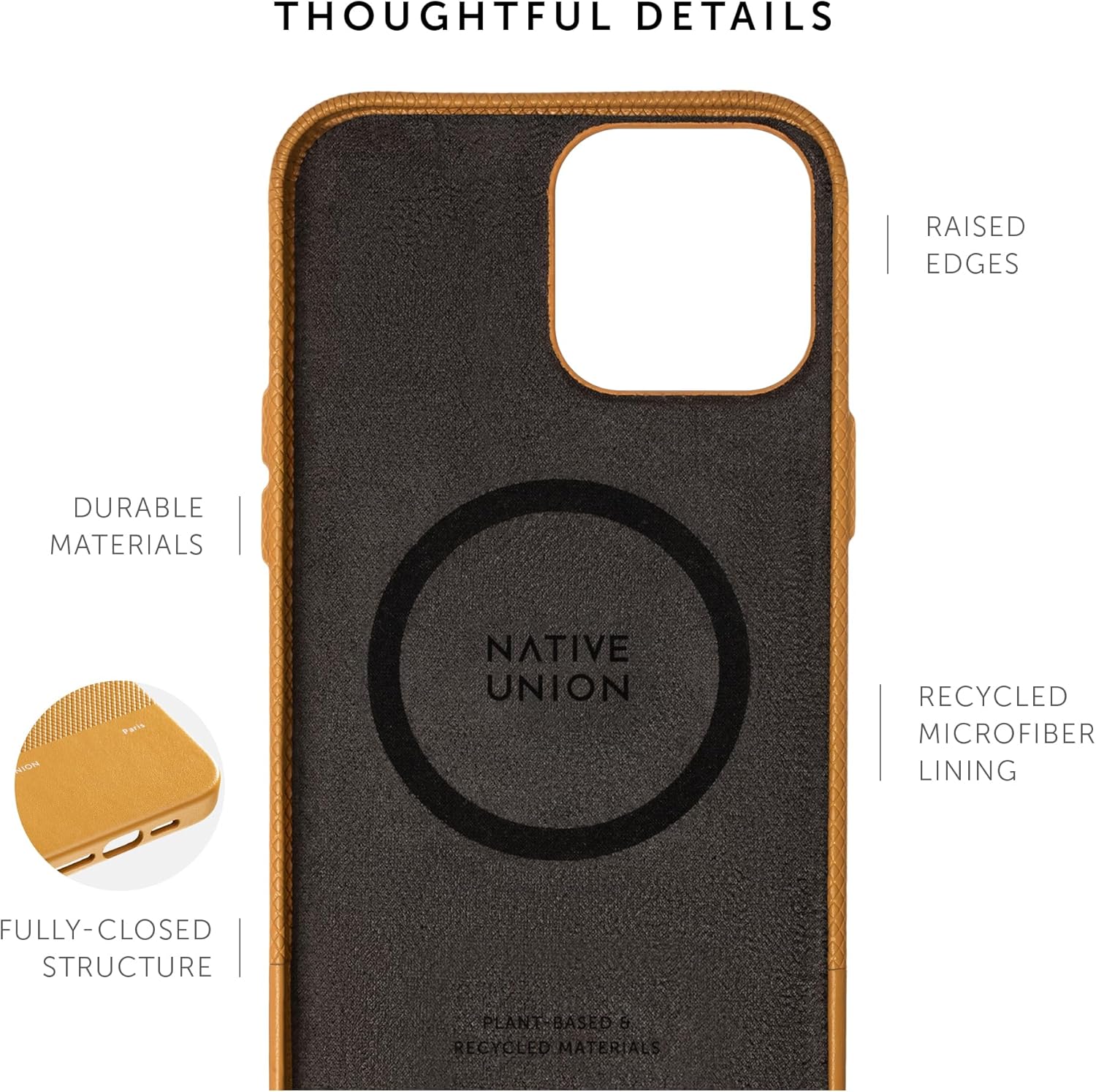 Native Union (RE Classic – Funda MagSafe compatible con imanes integrados, materiales reciclados y a base de plantas, ultraduradera, con protección