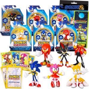 Sonic The Hedgehog Figuras de acción paquete de 6 Paquete de recuerdos de fiesta de Sonic con 6 figuras de Sonic incluyendo calcomanías de Sonic, Sonic The Hedgehog Figuras de acción paquete de 6 Paquete de recuerdos de fiesta de Sonic con 6 figuras de Sonic incluyendo calcomanías de Sonic,