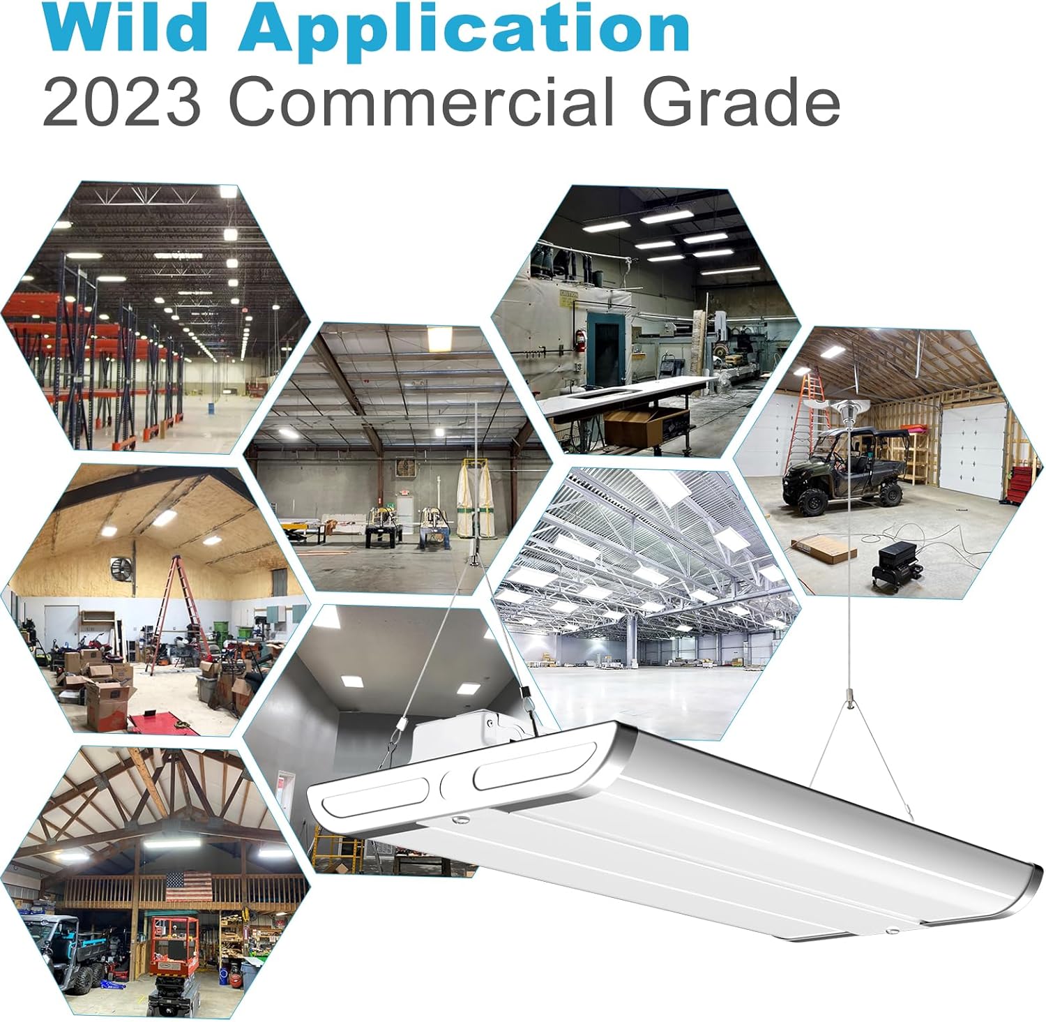 Lightdot Paquete de 8 luces LED para tienda de bahía alta, 2 pies, 150 W, 21500 lúmenes, 140 LMW 600 W HPS equivalente Luz de día de 5000 K, luz