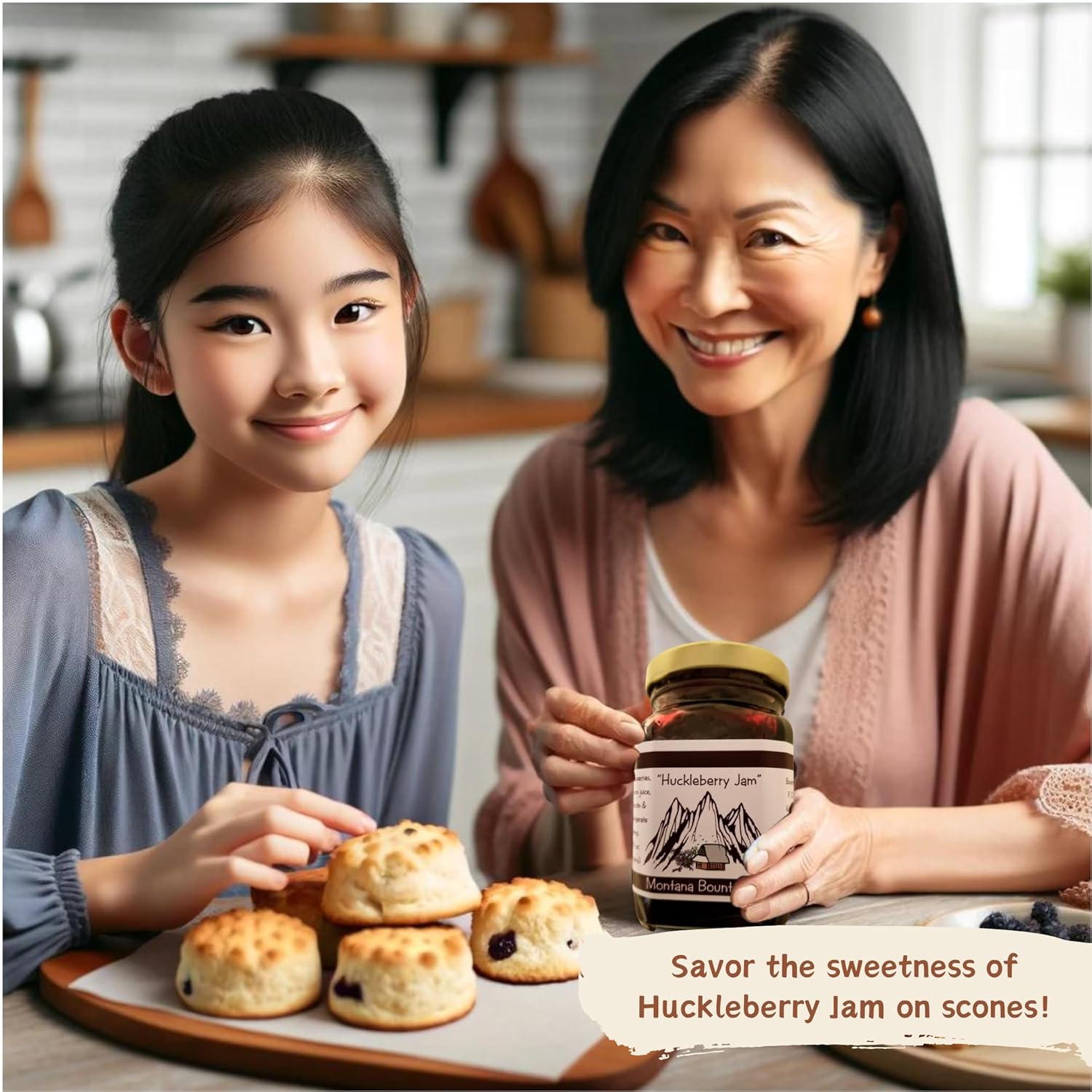 Bounty Foods Huckleberry Jam – Fruta silvestre recogida a mano de 9 onzas cultivada en bayas de Montana  desayuno, postres, coberturas, rellenos de