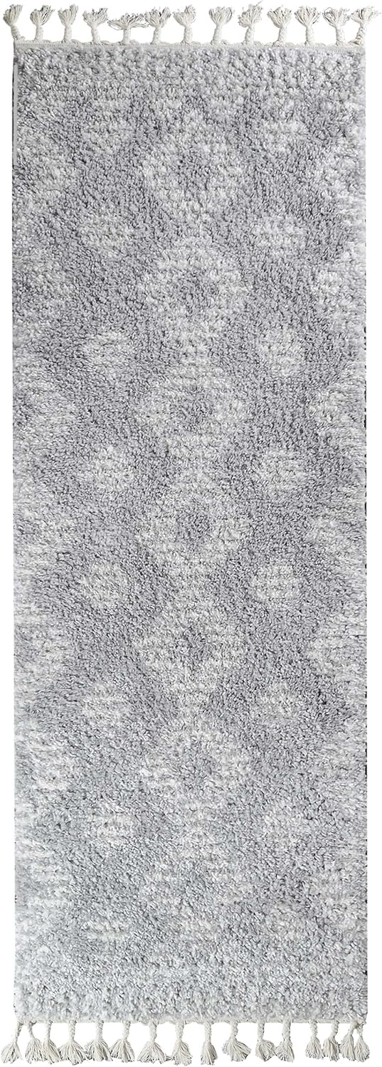 SUPERIOR Alfombra de pelo largo para interiores con borlas, perfecta para dormitorio, cocina, lavandería, entrada, oficina, sala de juegos, cubierta
