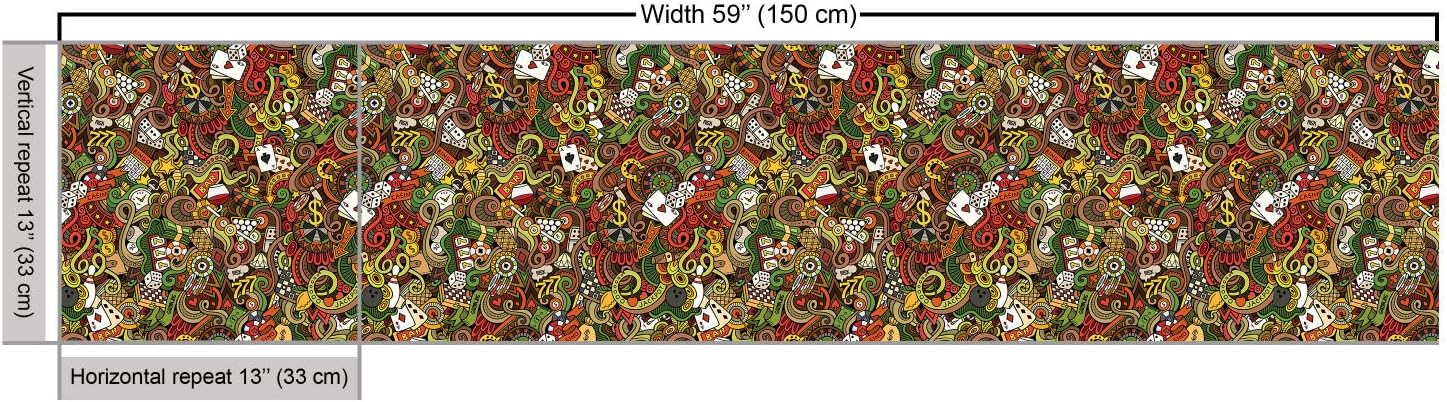 Ambesonne – Tela multicolor con estampado digital por yarda
