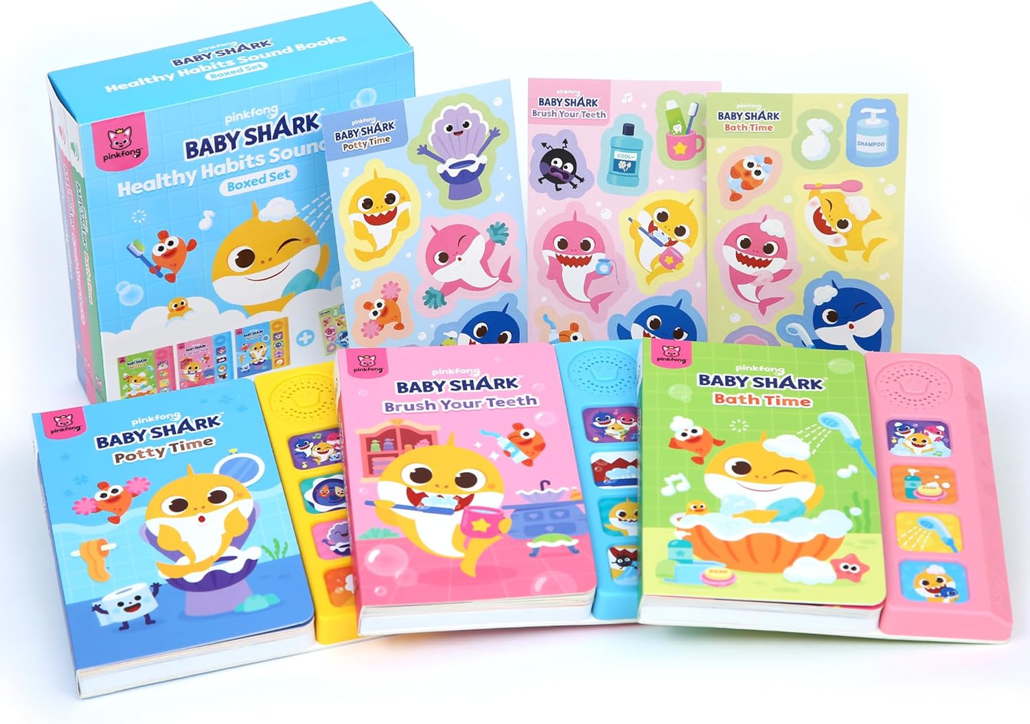Pinkfong Juego de libros de sonido de hábitos saludables de Baby Shark