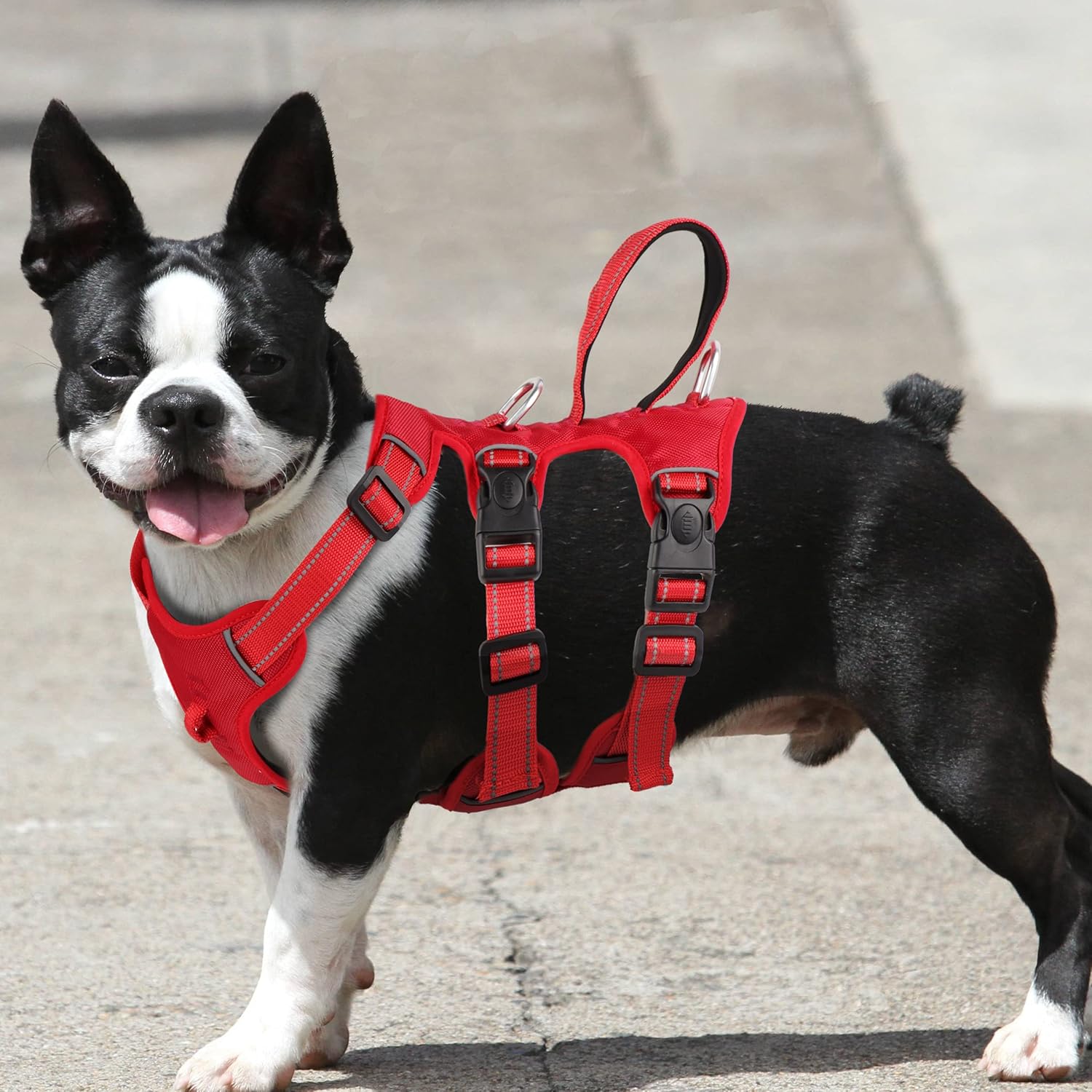 PET ARTIST Arnés multiusos para perros a prueba de escapes, chaleco reflectante ajustable sin tirones con asa de elevación y clip para correa, para