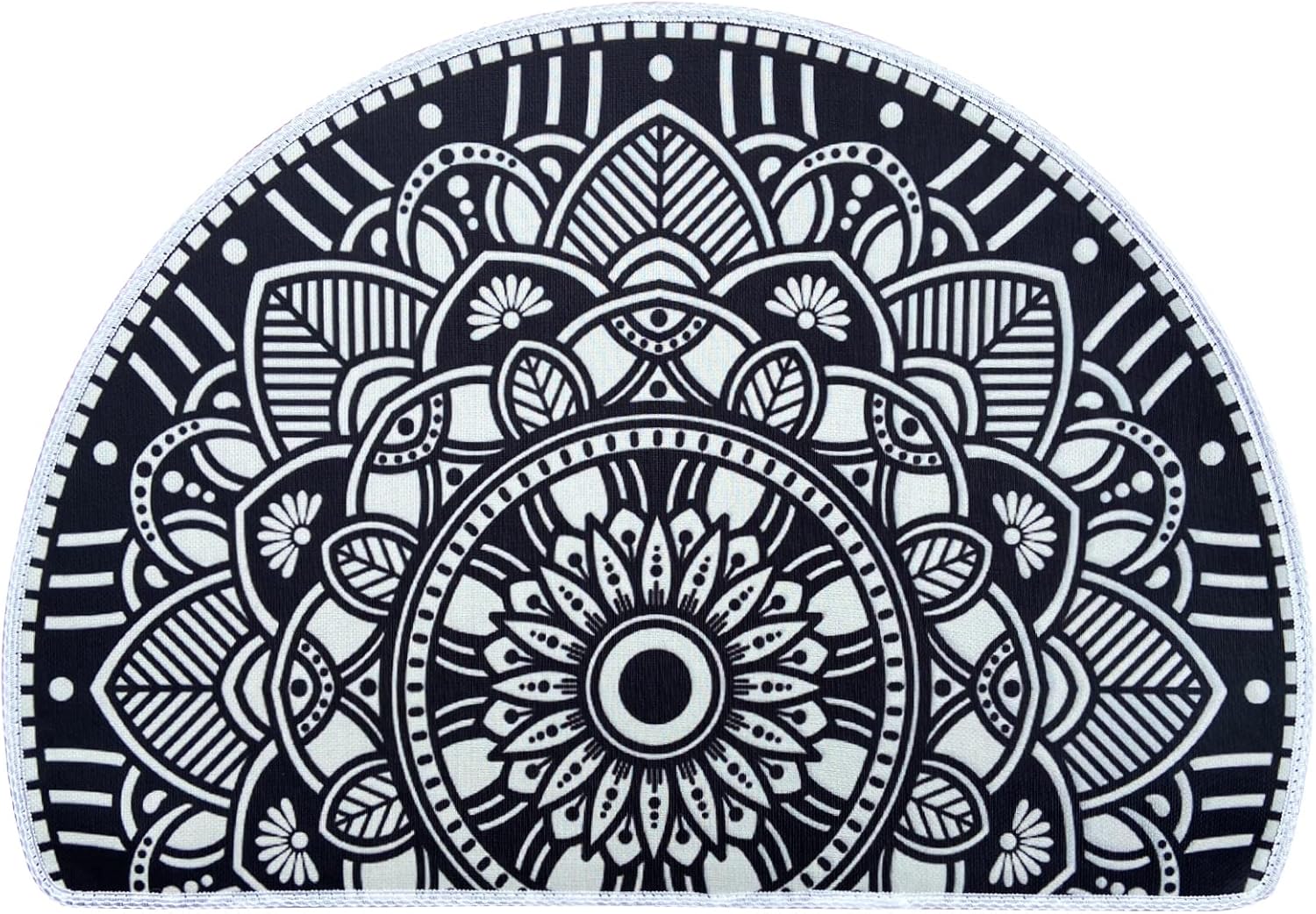 Tapete bohemio semicircular para entrada interior, 36 x 24 pulgadas, absorbente, antideslizante, para dormitorio, parte delantera y trasera, para
