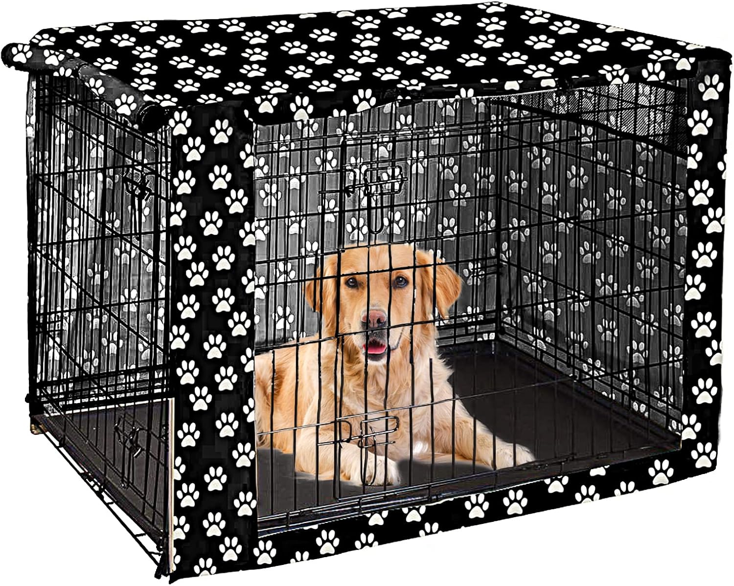 Pethiy Funda para jaula de perro de poliéster duradero, ajuste universal para jaula de perro de alambre, se adapta a la mayoría de jaulas de perros