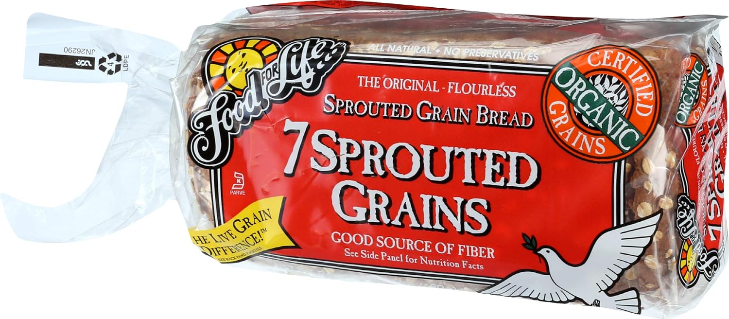 Food For Life Pan de grano germinado sin harina, 7 granos, 24 onzas (congelado)