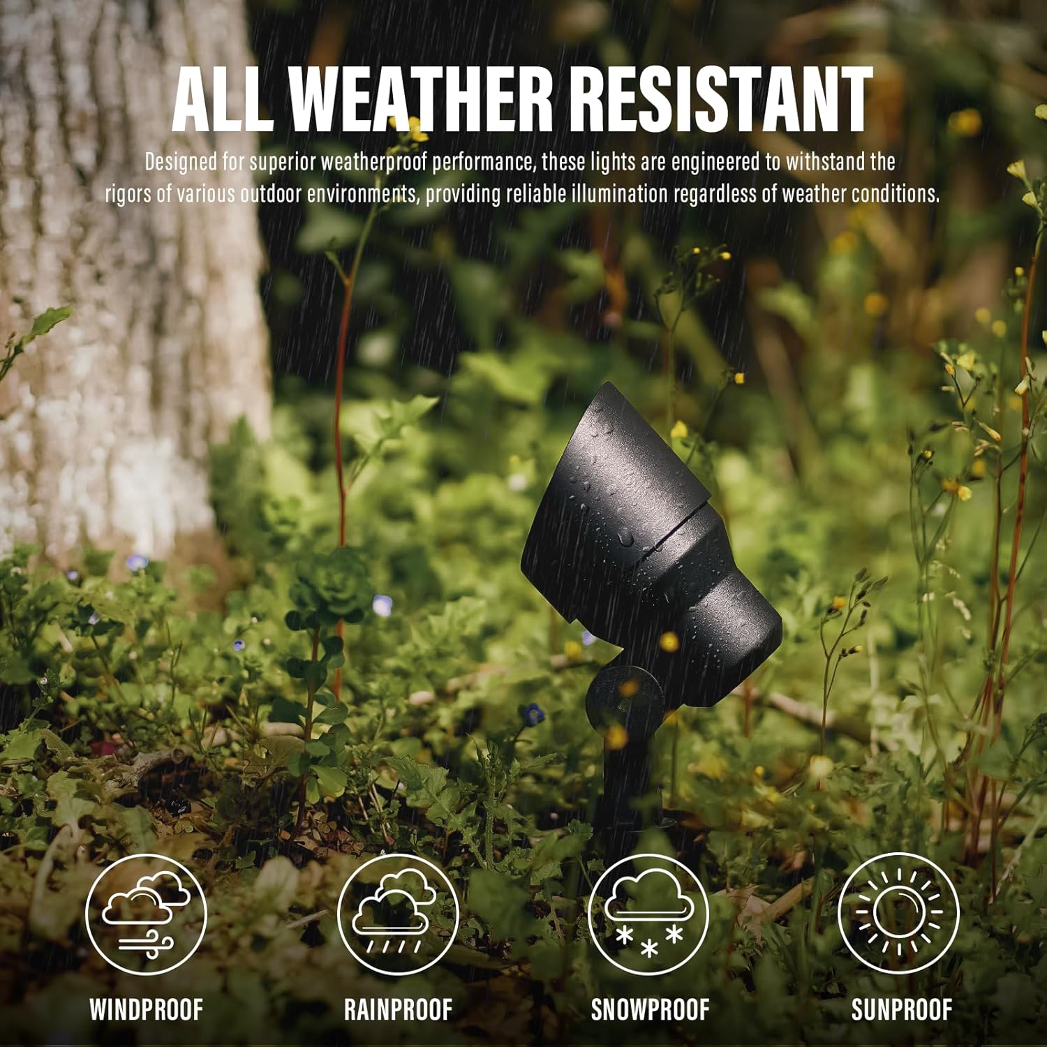 Malibu – Proyector LED de 6 W, iluminación de paisaje, iluminación al aire libre, iluminación impermeable para entrada, patio, césped, inundación,