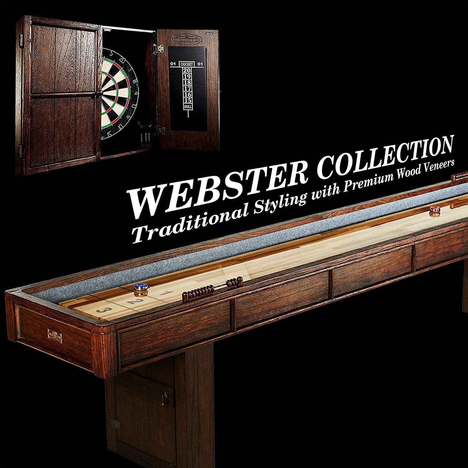 Barrington – Diana de dardos de varios estilos premontada, colección de gabinetes de dardos de madera con cerdas de 18 pulgadas y juego de dardos de
