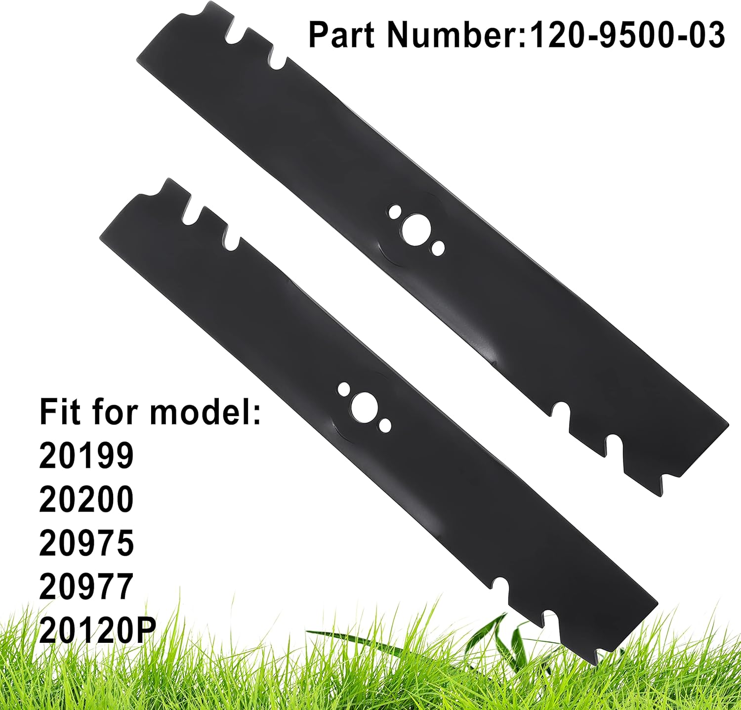 Wadoy Cuchillas 120-9500-03 compatibles con Toroo Timemasterr de 30 pulgadas, piezas de 15.4 pulgadas (paquete de 2) para 20199 20200 20975 20977