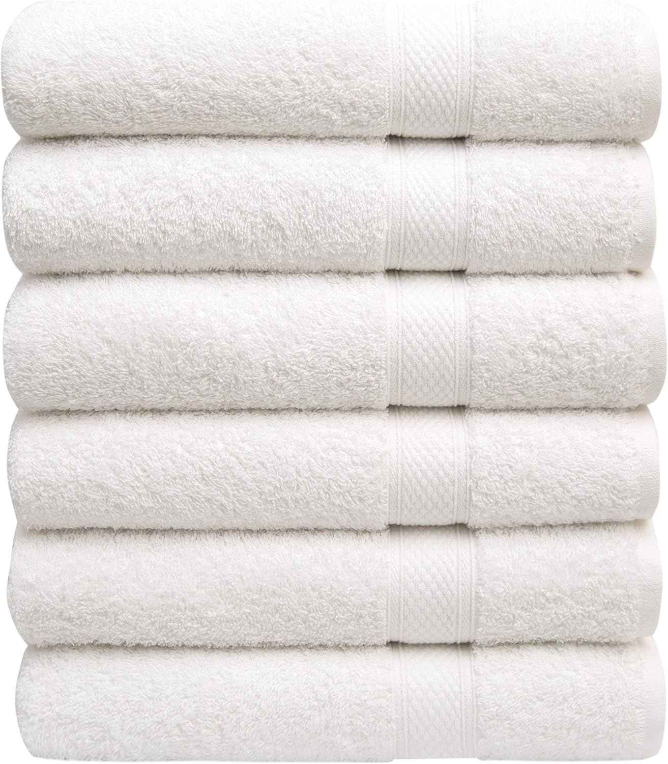 Pleasant Home – Juego de 6 toallas de baño (24 x 50 pulgadas), 100% algodón, 17.64 ozm, ligeras, suaves y absorbentes, para baño, para gimnasio,
