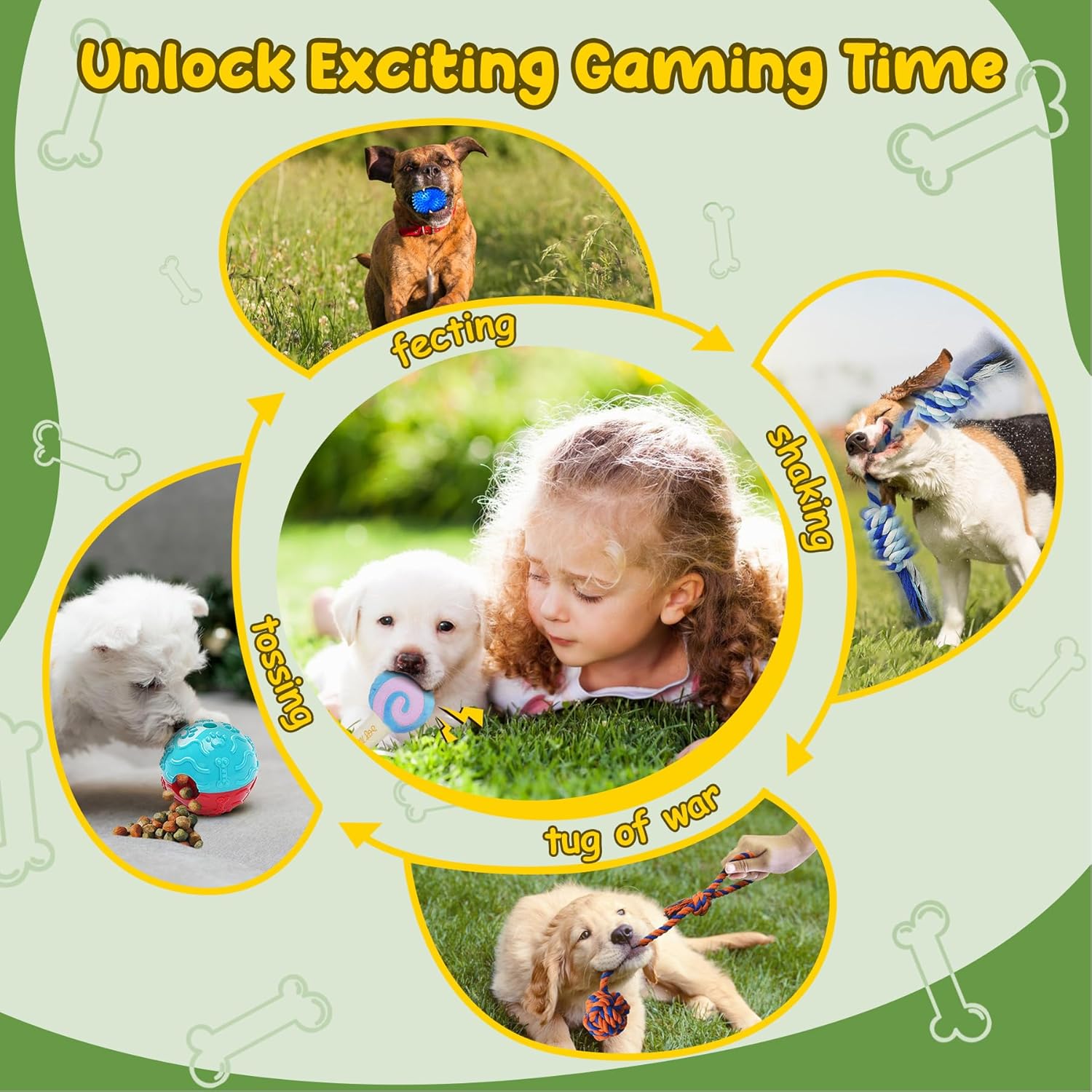 Juego de juguetes masticables para dentición 22 en 1, juguetes para perros con cuerda, juguetes chirriantes y bolas de golosinas para perros pequeños
