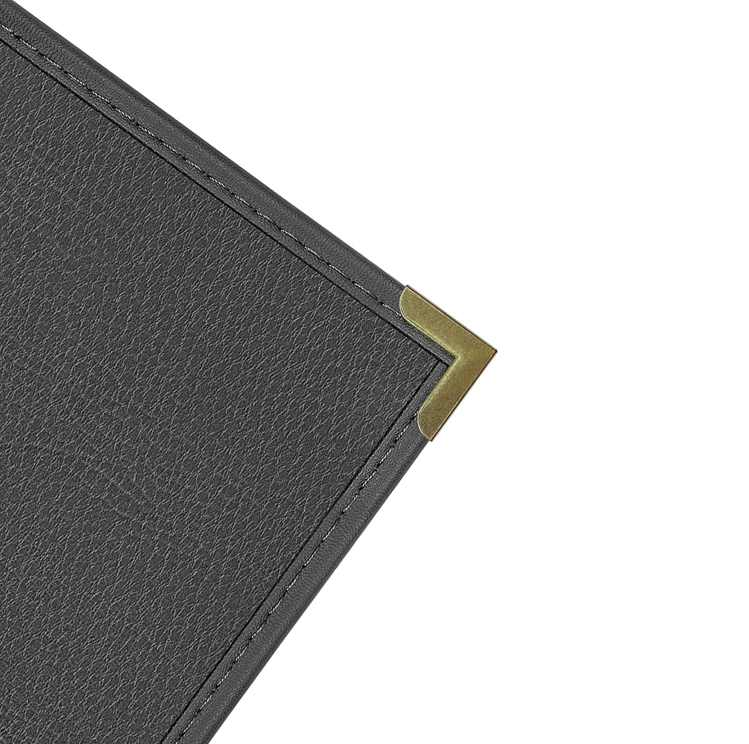 Paquete de 10 fundas de menú estilo Pajco de Goodsmart con borde de una sola costura, vinilo transparente (negro, 2 vistas, 8.5 x 11 pulgadas)