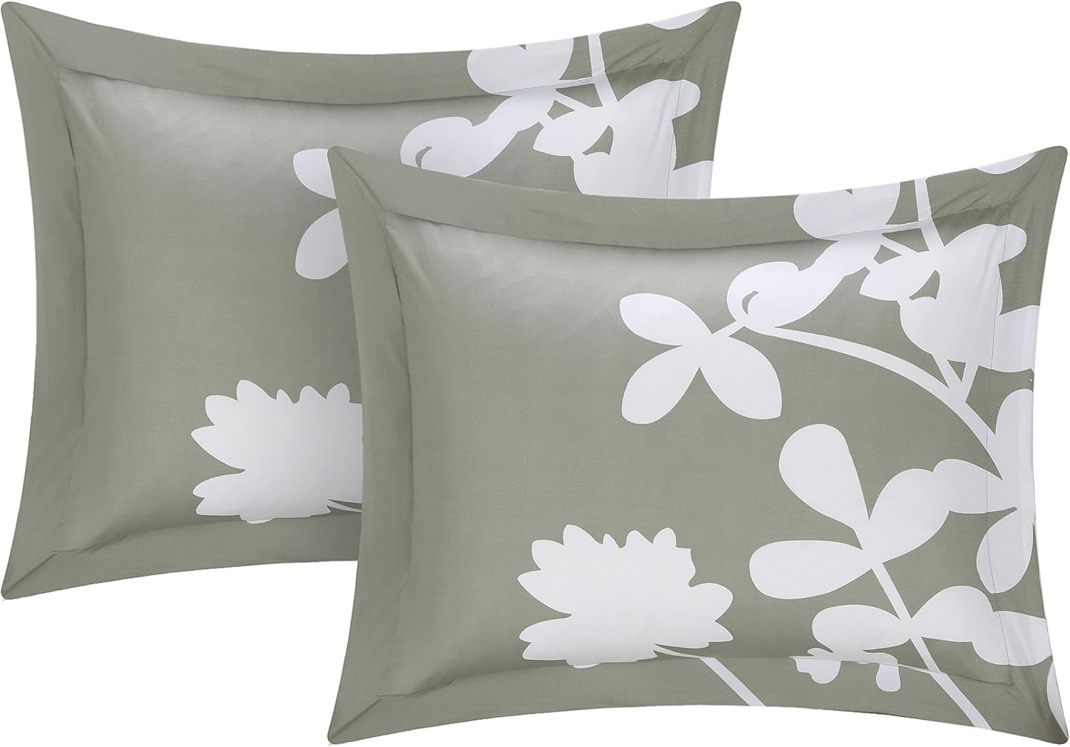 Chic Home Juego reversible de 7 piezas Iris a gran escala gris, edredón Queen