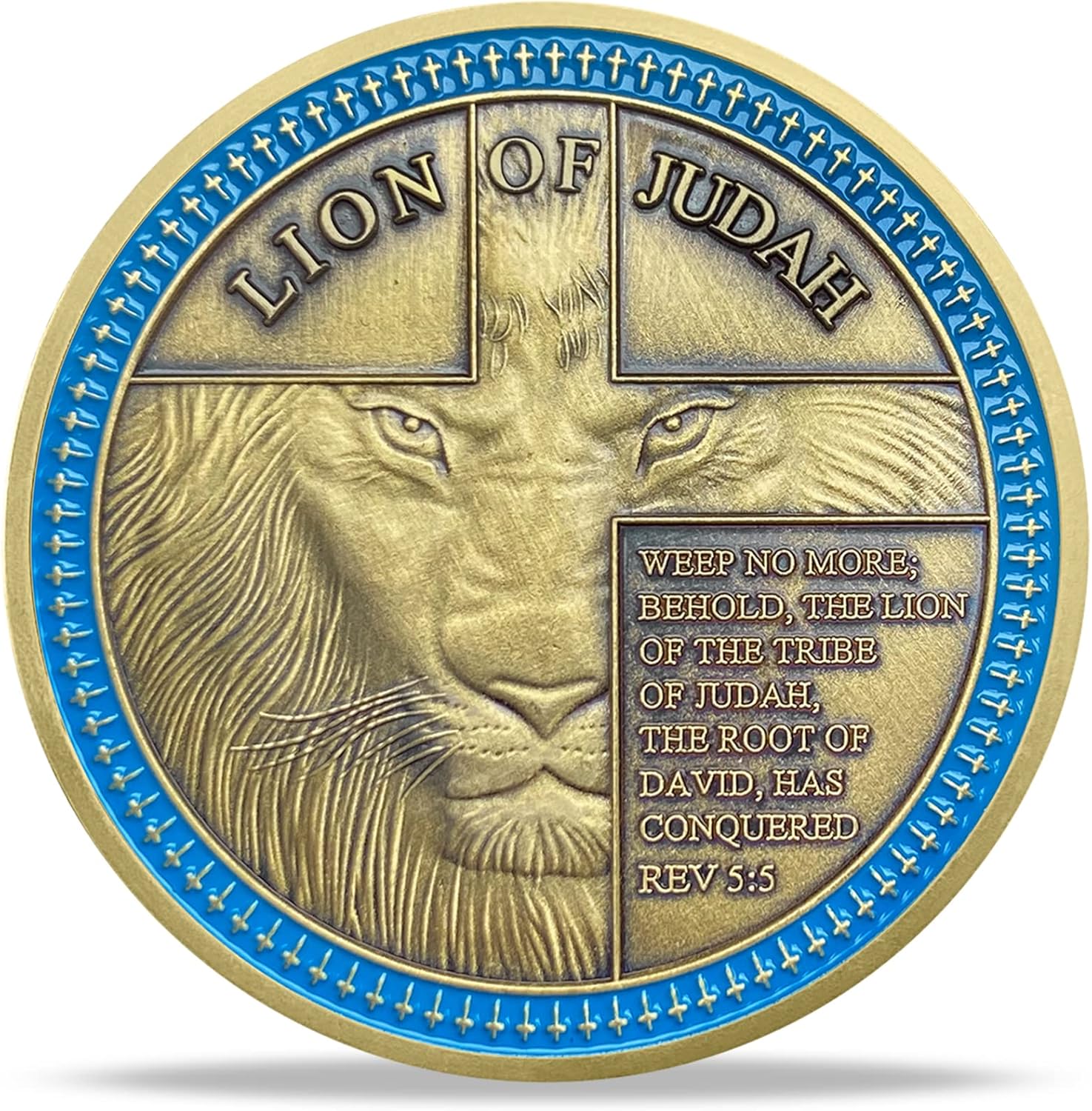 Moneda de desafío León de Judá Sé fuerte y valiente
