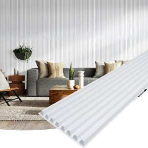 STICKGOO Paquete de 12 paneles de pared con listones, 12 x 48 pulgadas, paneles de pared 3D para despegar y pegar, paneles de pared decorativos para STICKGOO Paquete de 12 paneles de pared con listones, 12 x 48 pulgadas, paneles de pared 3D para despegar y pegar, paneles de pared decorativos para