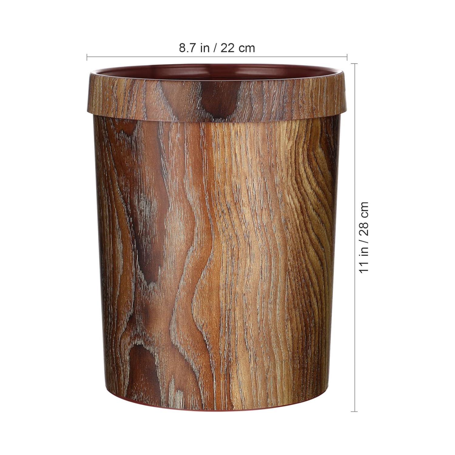 Zerodeko Bote de basura retro retro para oficina, papelera de cocina, cesta de basura redonda, cubos de almacenamiento con tapas, decoración de