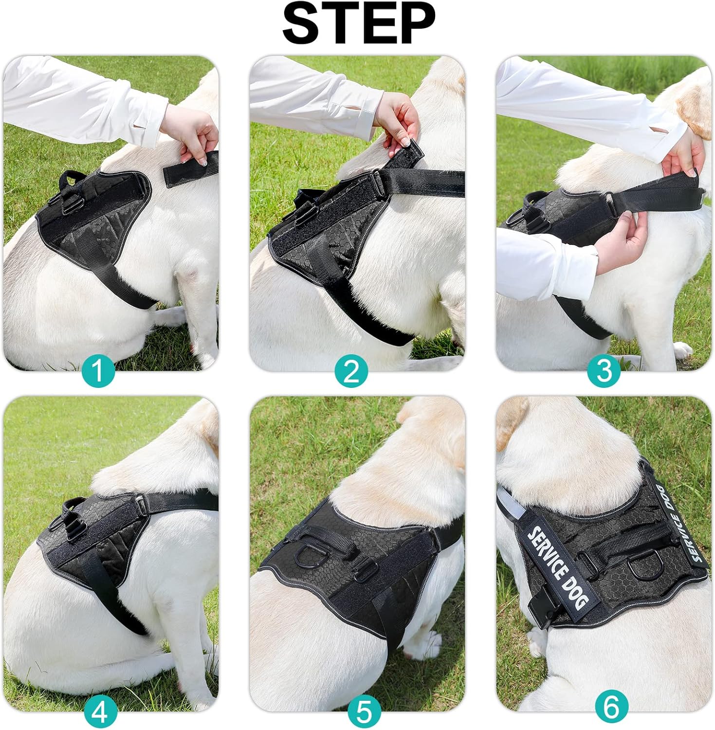MUMUPET – Arnés para perro guía, fácil de poner y quitar, arnés de chaleco para mascotas, reflectante 3M, transpirable y fácil de ajustar, con mango