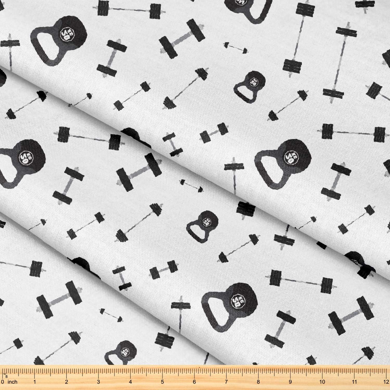 Fabric by The Yard 58 pulgadas x 1 yarda Tela decorativa para coser acolchados, ropa, manualidades, decoración del hogar (equipo deportivo,