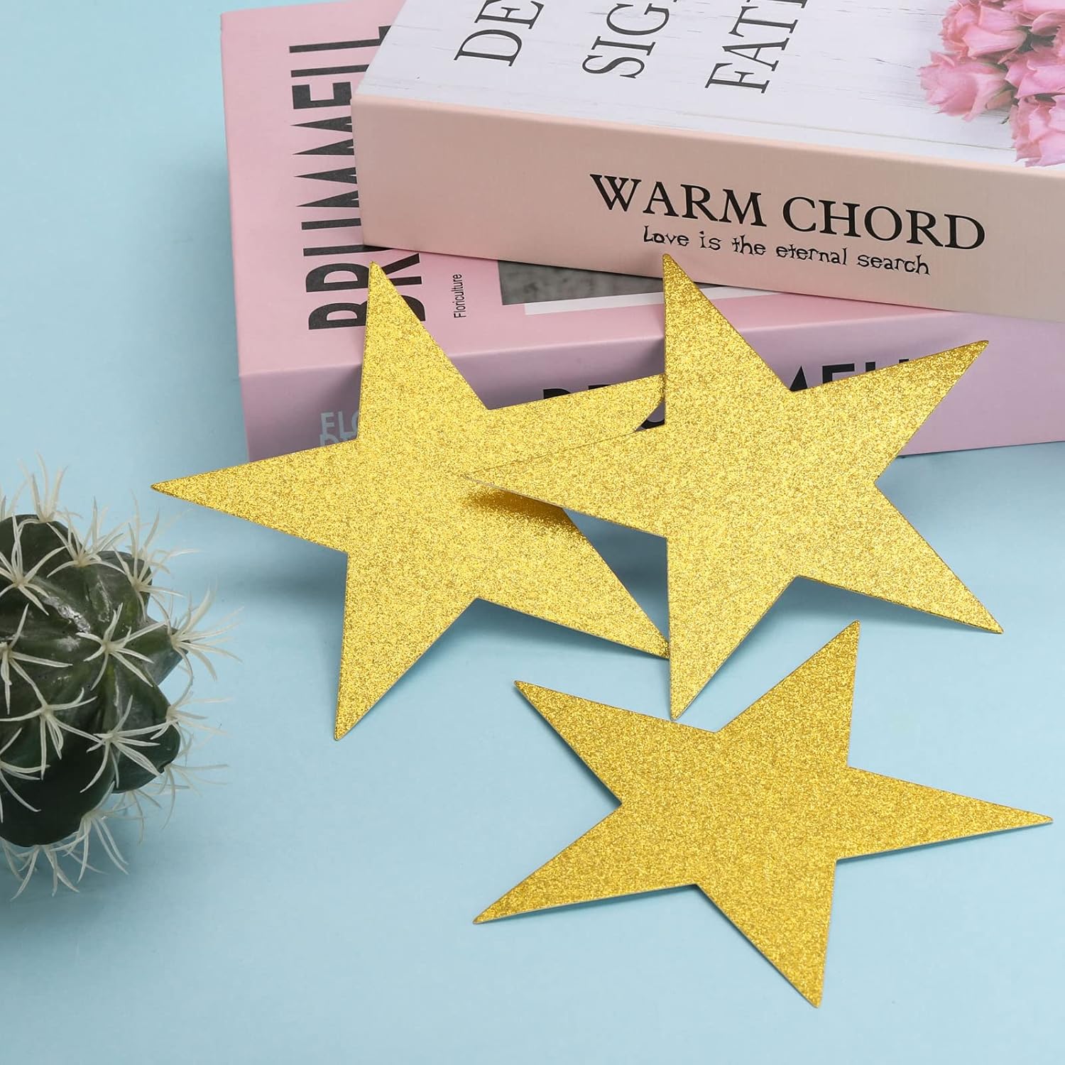 160 recortes de estrellas con purpurina, estrellas de papel brillante, estrellas de confeti de cartón para tablón de anuncios, manualidades, acentos