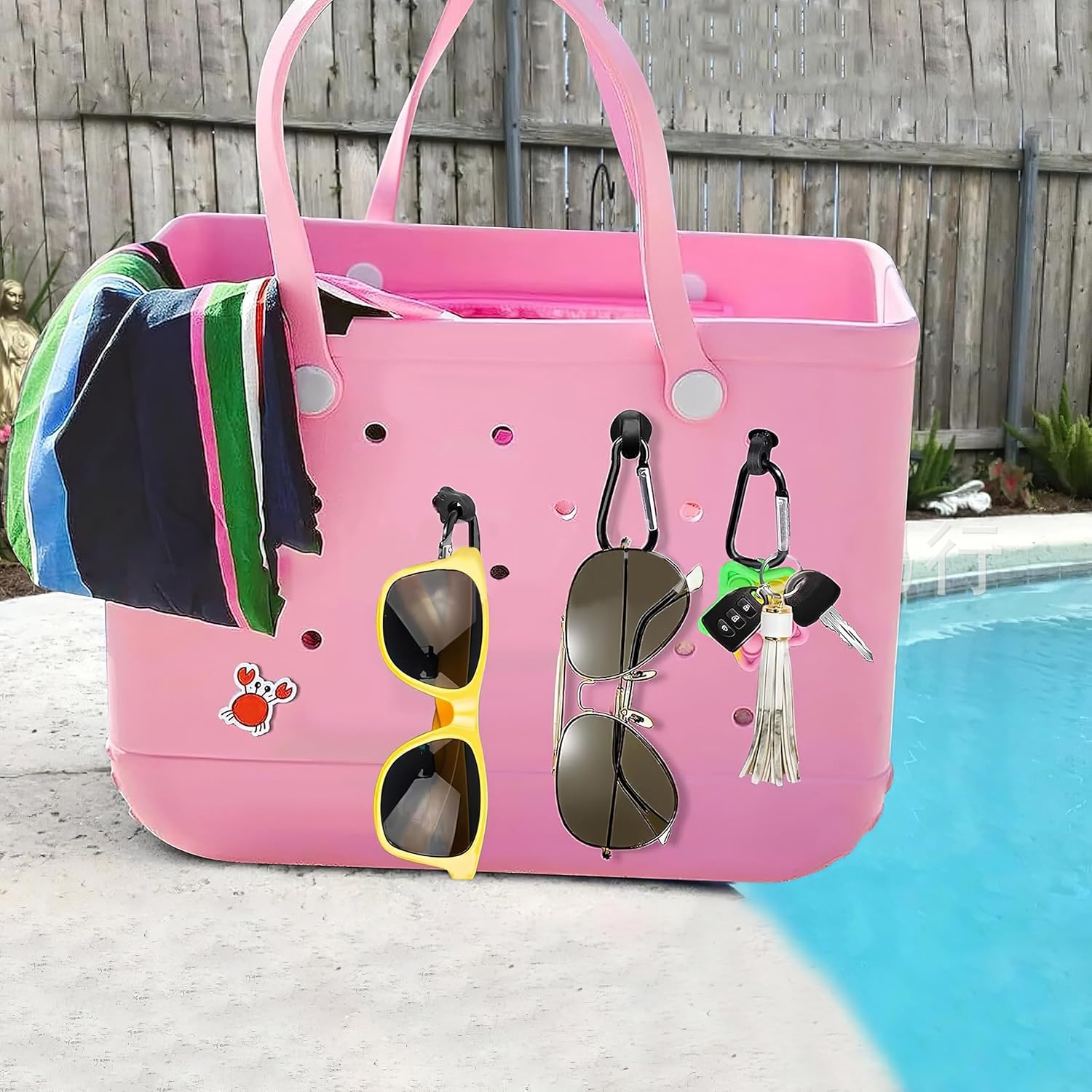 12 ganchos compatibles con bolsas de pantano, accesorios para bolsas Bogg, accesorios para bolsa Bogg, accesorios para organizar accesorios, bolsa