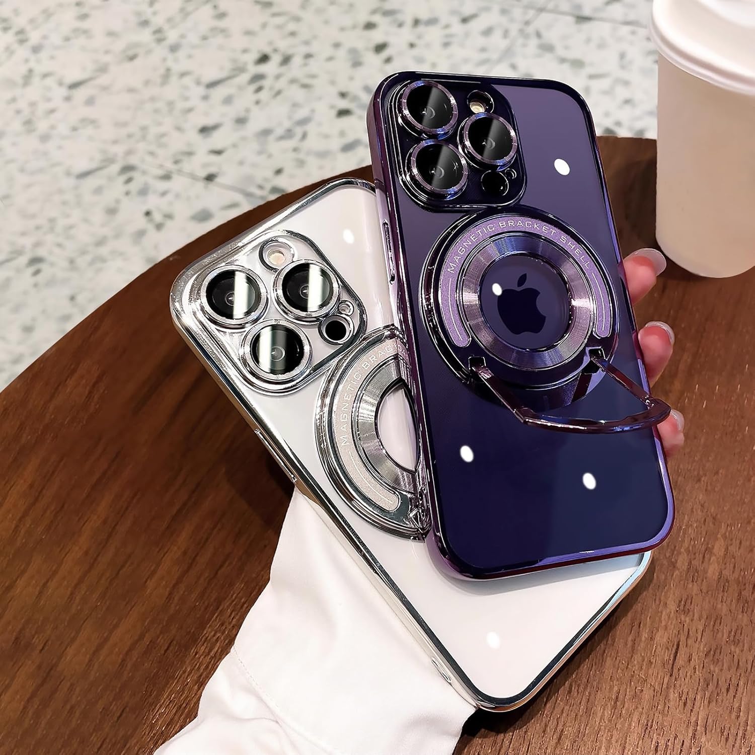 Uioeua – Funda magnética transparente compatible con iPhone 13 Pro Max, soporte transparente de lujo, funda MagSafe con protector completo de lente