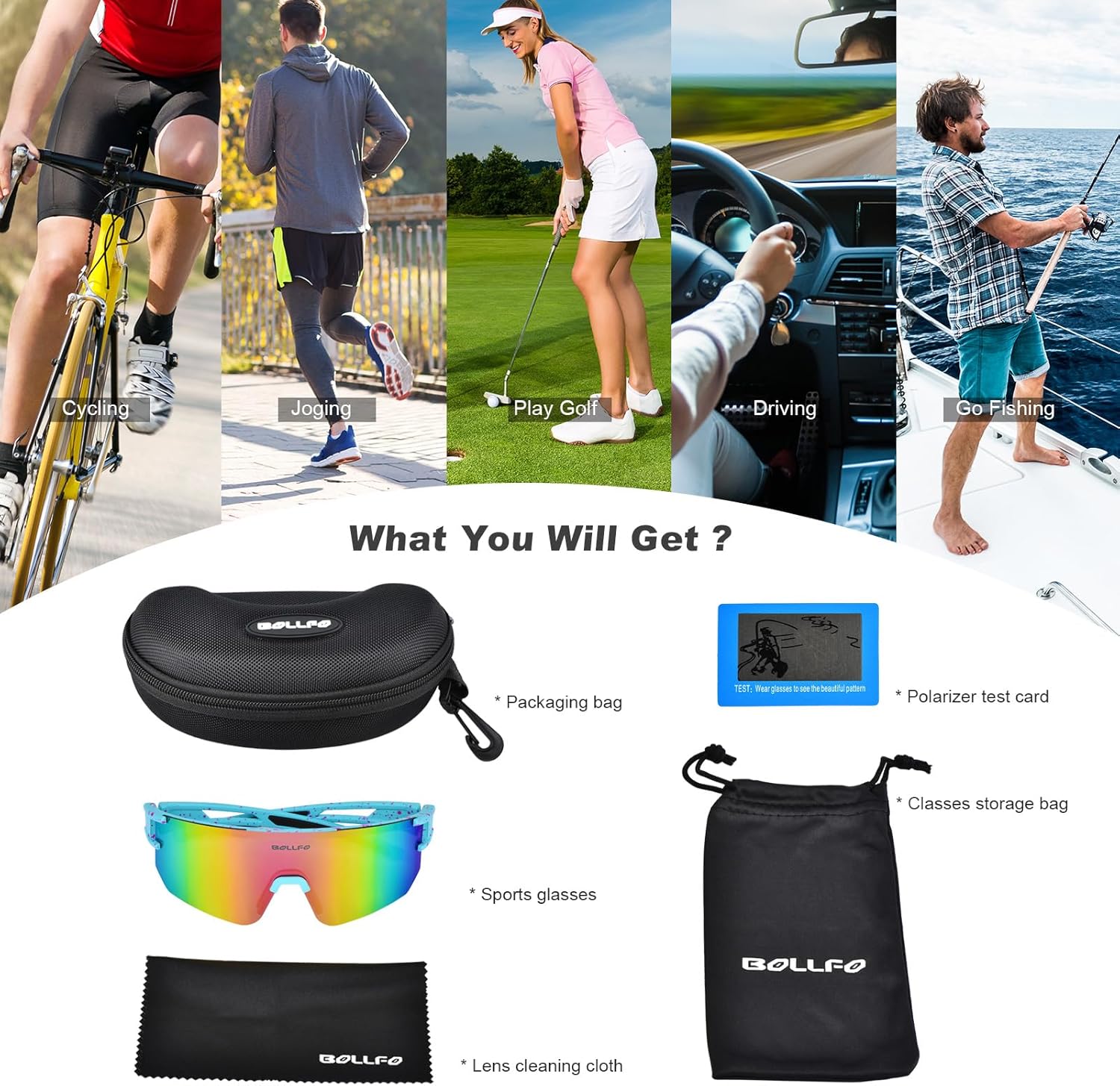 Gafas de sol deportivas polarizadas para hombres y mujeres, jóvenes, béisbol, pesca, correr, ciclismo, golf, senderismo, TAC