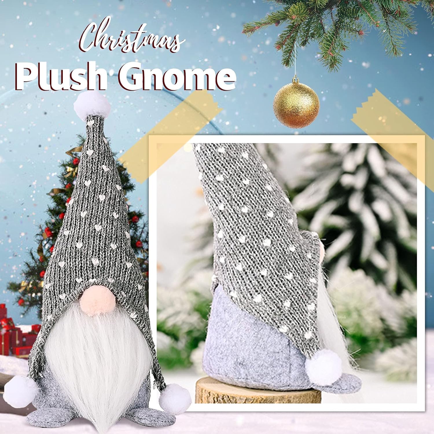 Gnomos de peluche de Navidad, decoración de felpa enana sin rostro, muñeca de peluche hecha a mano, gnomo de peluche enano, gnomo de Navidad, Papá