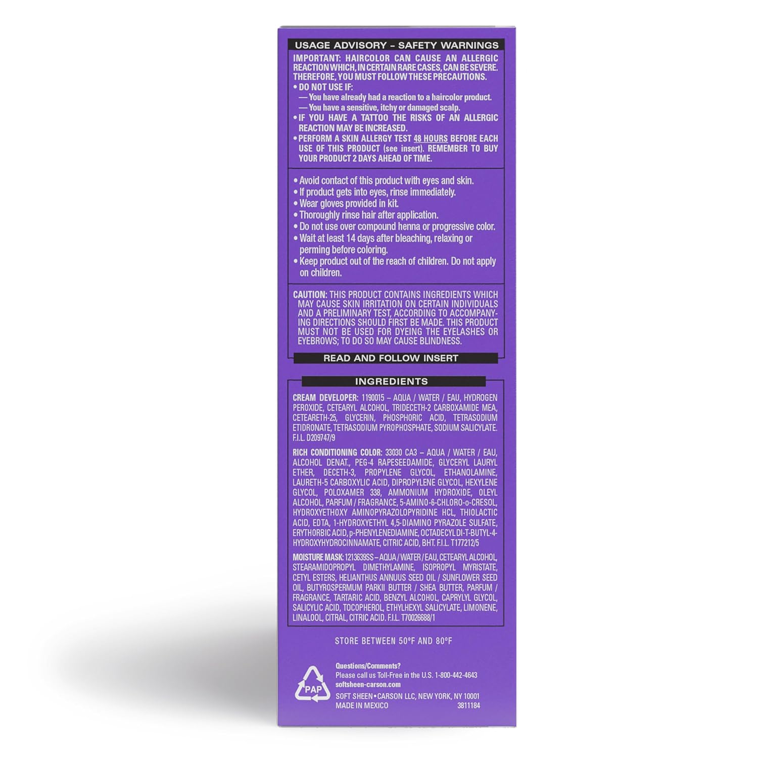 Softsheen-Carson Dark and Lovely Fade Resist – Tinte permanente y acondicionador para el cabello, de color intenso, cubre hasta el 100% de las