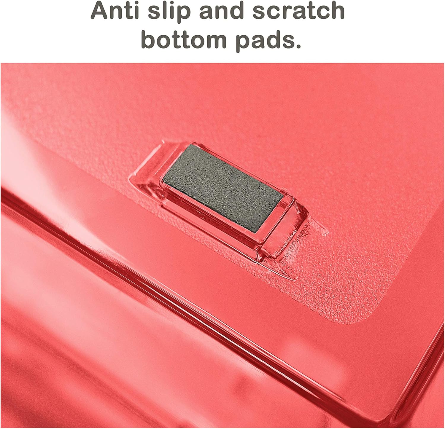Acrimet Facility – Bandeja de letras de 3 niveles de carga lateral de plástico para escritorio (color rojo transparente)