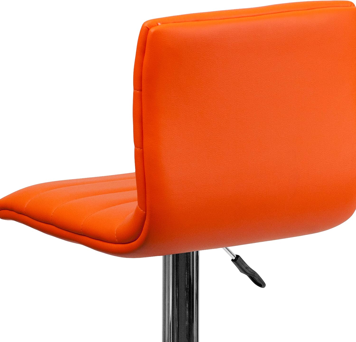 Flash Funiture silla de bar ajustable con base cromada, Vinilo, Anaranjado