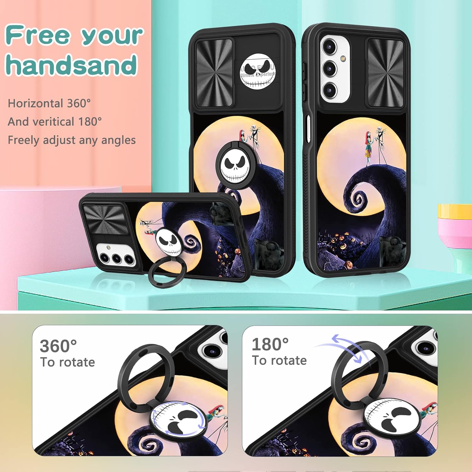 Joyleop Funda 2 en 1 para Samsung Galaxy A13 5G de dibujos animados lindo Moon CP para niñas, mujeres, adolescentes, niños, fundas de teléfono