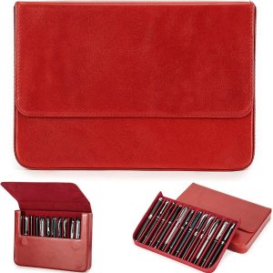 CataPurus Top Grain – Estuche organizador de cuero genuino para 12 bolígrafos y lápices, diseño minimalista sólido, hecho a mano, cierre magnético CataPurus Top Grain – Estuche organizador de cuero genuino para 12 bolígrafos y lápices, diseño minimalista sólido, hecho a mano, cierre magnético