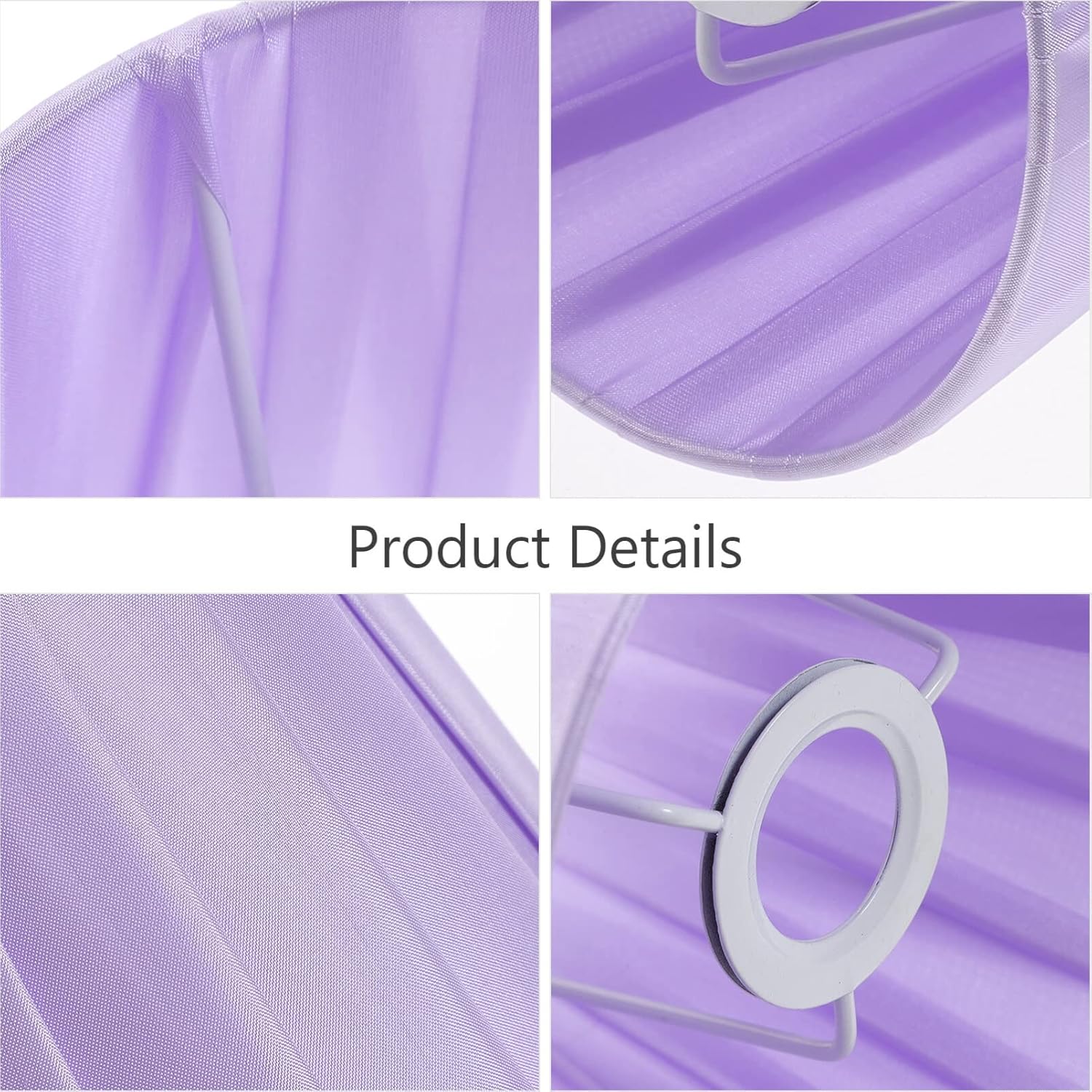 KALLORY Pantalla plisada, cubierta de luz pequeña, pantalla de tela de barril moderna para lámpara de pie de mesa (morado)