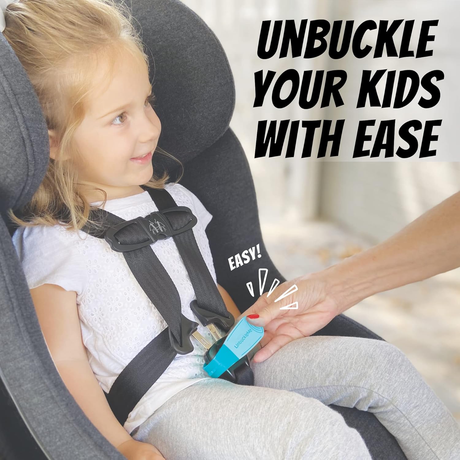 UnbuckleMe Herramienta de liberación de hebilla de asiento de automóvil (como se ve en Shark Tank)  Ayuda fácil de abrir para artritis, uñas largas,