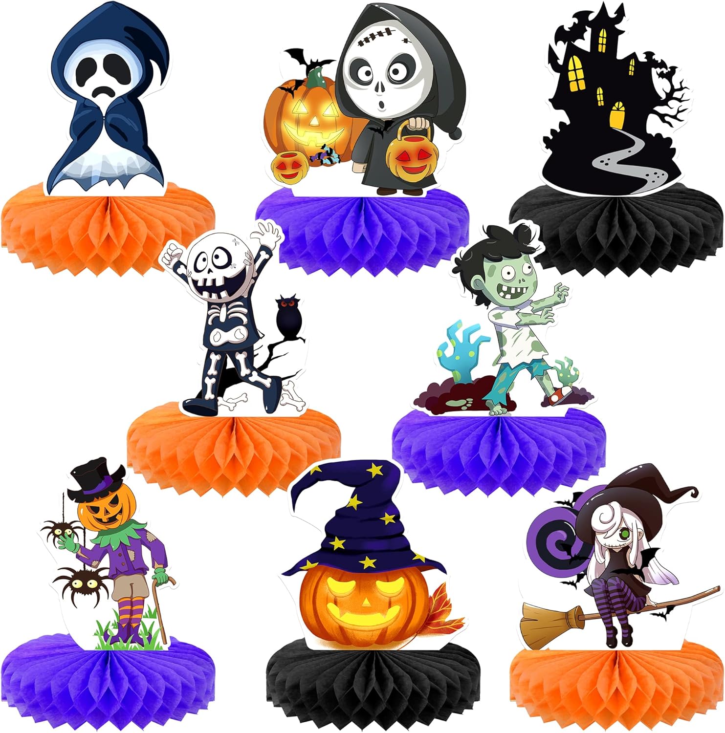 KatchOn, Centros de mesa de Halloween para mesas, paquete de 8, centro de mesa espeluznante de Halloween para decoraciones de mesa de Halloween,