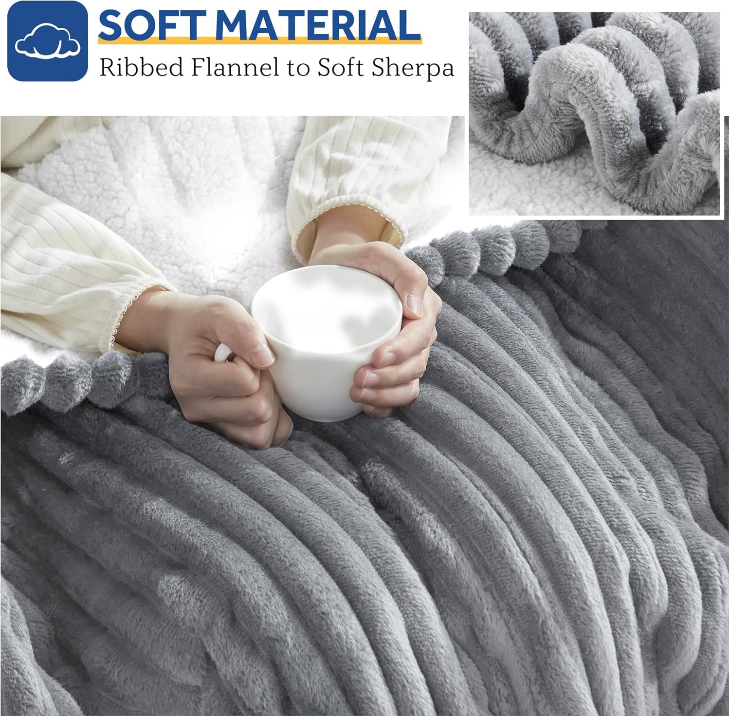 SEALY Manta térmica eléctrica, manta térmica de 50 x 60 pulgadas, 6 niveles de calor y 2-10 horas de protección contra sobrecalentamiento de apagado