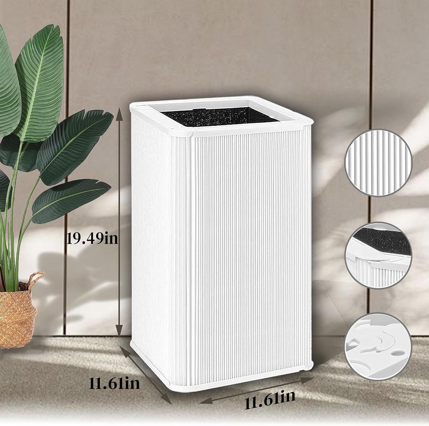 1 paquete de 121 filtros de repuesto compatibles con el purificador de aire Blueair Blue Pure 121, filtro H13 True HEPA y filtro de carbón activado