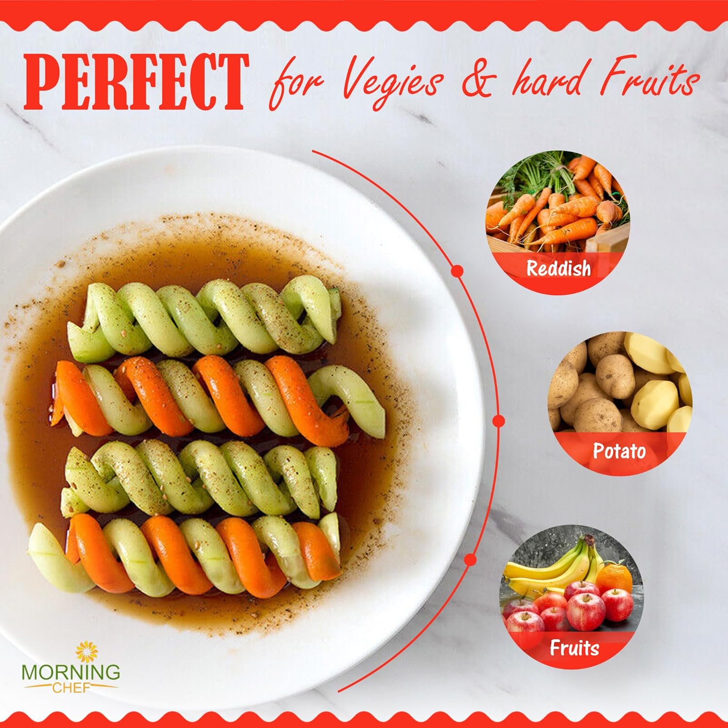 OXOX Dos Verduras Espiral Cuchillo Tallado Herramientas Plátano Pepino Ensalada Chopper Manual Espiral Tornillo Slicer Spiralizer