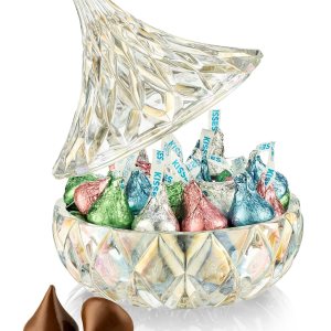 Hershey Kisses Hershey Kisses – Plato para dulces Hershey’s Kiss de Pascua de 1 libra con cristal irredescente, besos de chocolate con leche Hershey Kisses Hershey Kisses – Plato para dulces Hershey’s Kiss de Pascua de 1 libra con cristal irredescente, besos de chocolate con leche