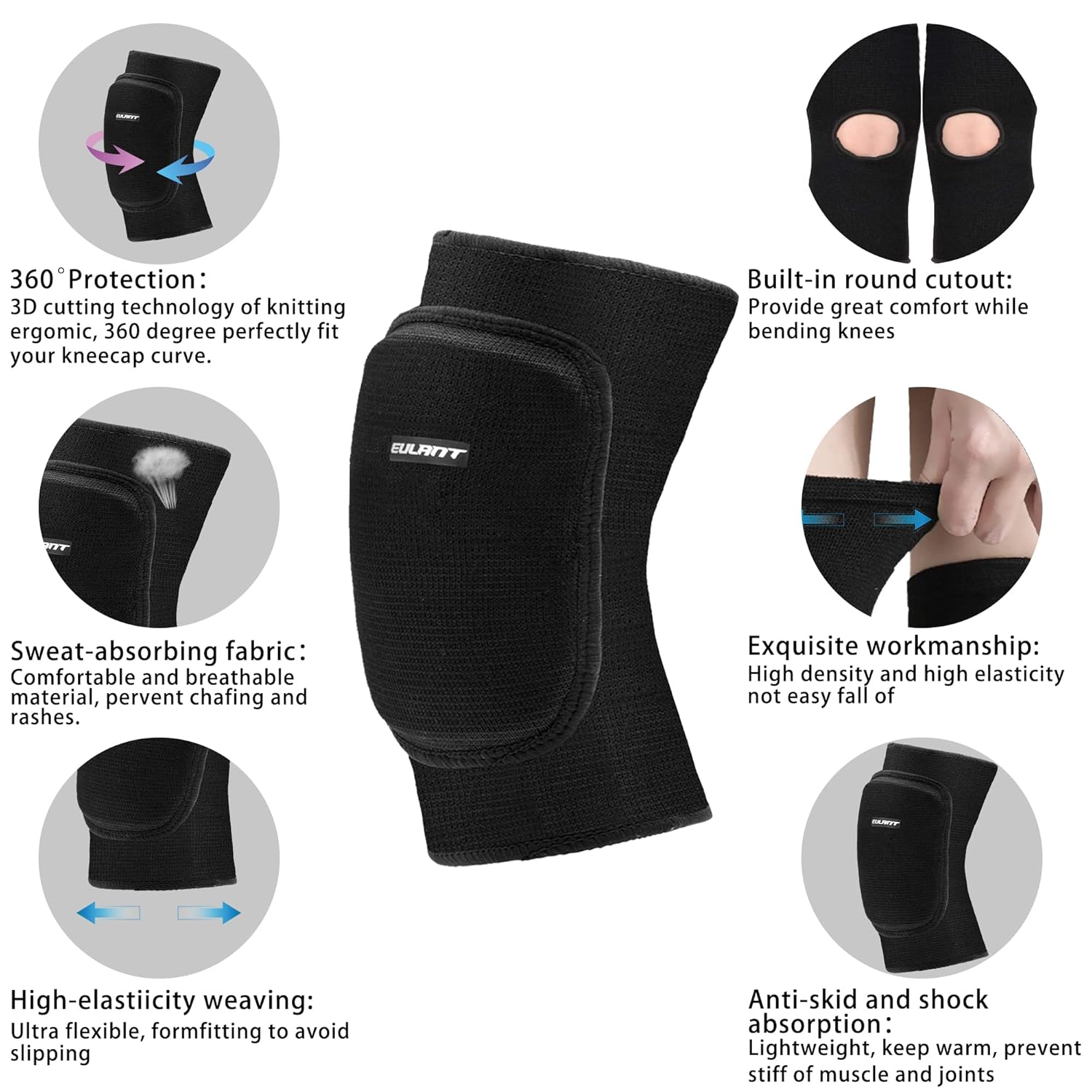 YEEKORO – Rodilleras para niños con almohadillas gruesas, manga de soporte, calentador de rodilla, accesorio protector para niños para correr,