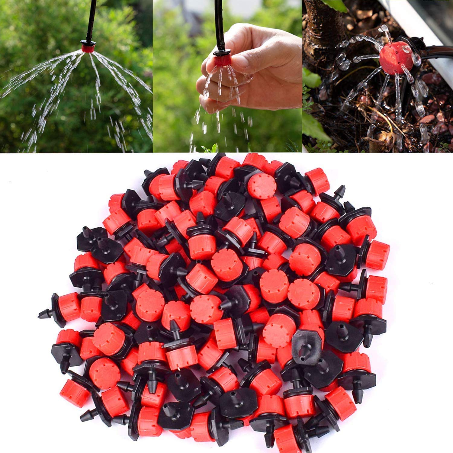 MSDADA 110 goteros de riego ajustables, rociadores, emisor de goteo, sistema de riego antiobstrucción para macizos de flores, jardines, césped en