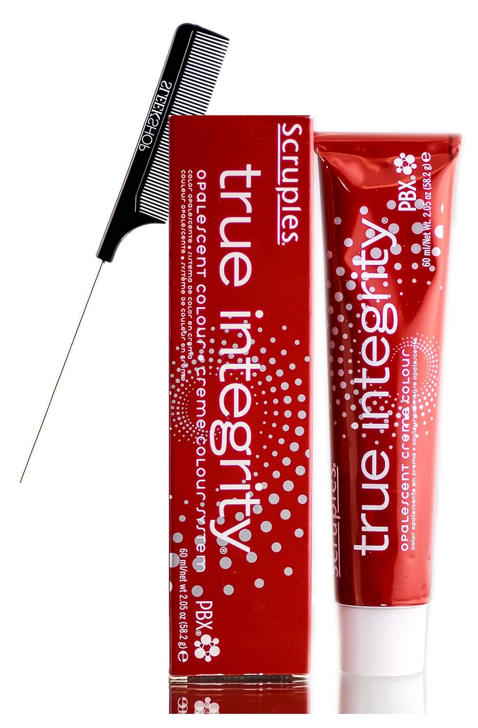 Opalescent Creme – Tinte permanente de color para el cabello (con elegante peine de cola de rata) con pasador de acero, color crema con bajo