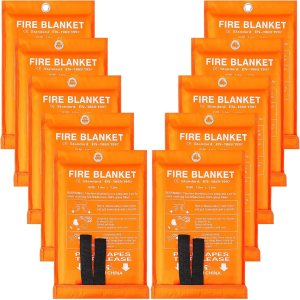 Paquete de 10 mantas contra incendios de fibra de vidrio, manta de emergencia ignífuga para supresión de incendios, cubierta de seguridad de Paquete de 10 mantas contra incendios de fibra de vidrio, manta de emergencia ignífuga para supresión de incendios, cubierta de seguridad de